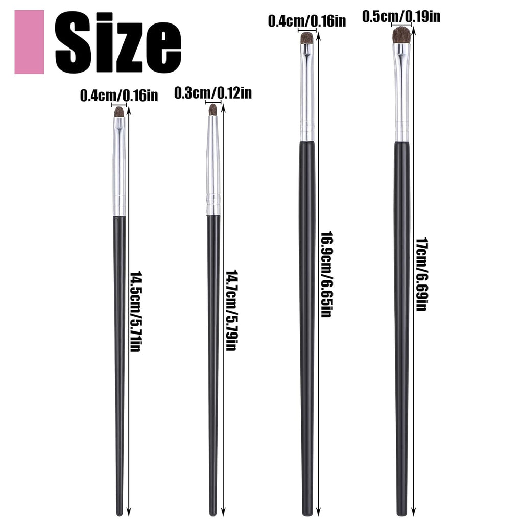 4 Pcs Eye Makeup Brushes Mini Smudge Brush for Eyeliner Concealer Brush Eyeshadow Eyeliner Brushes for Gel Cream Liquid Concealer Highlighting Eye Liner