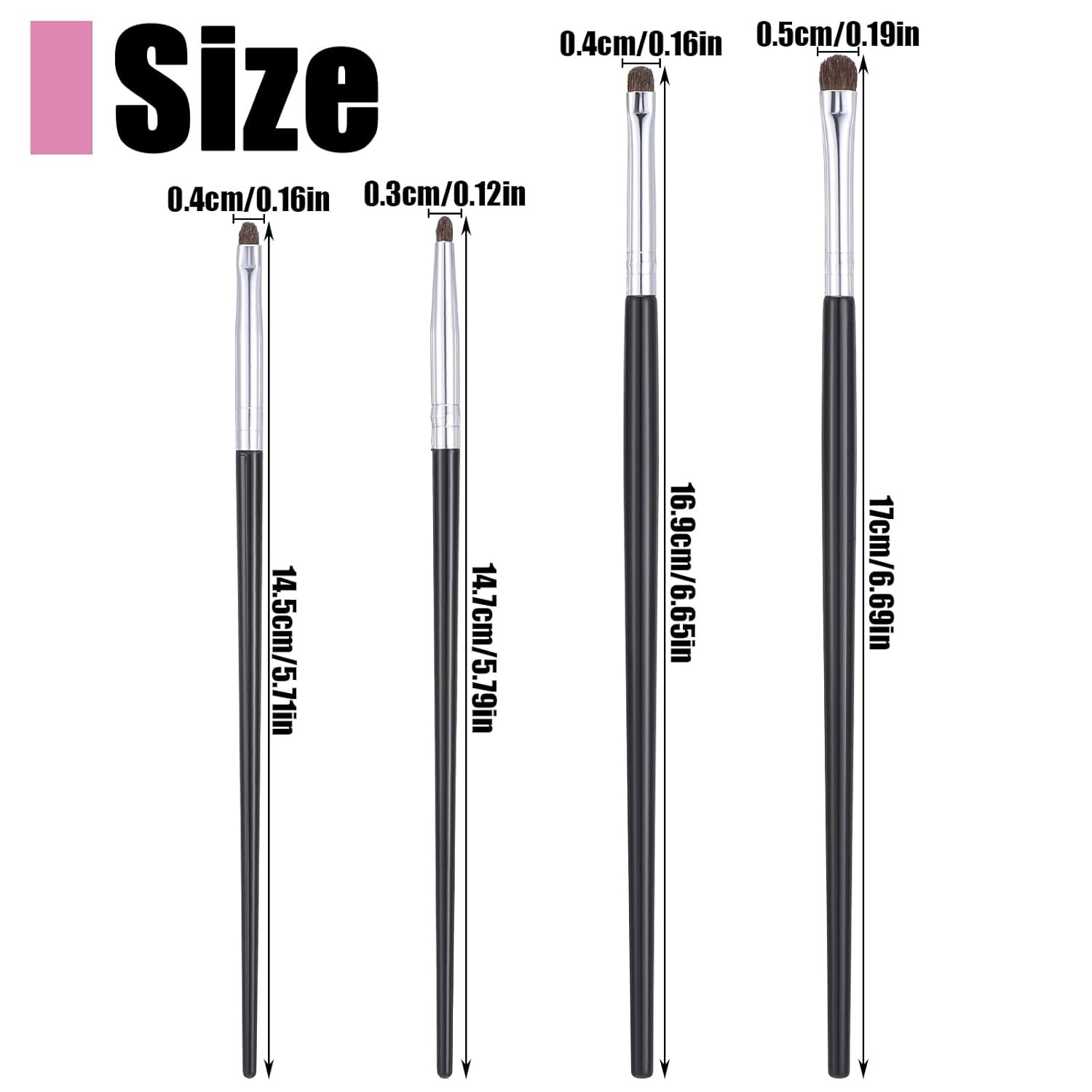 4 Pcs Eye Makeup Brushes Mini Smudge Brush for Eyeliner Concealer Brush Eyeshadow Eyeliner Brushes for Gel Cream Liquid Concealer Highlighting Eye Liner